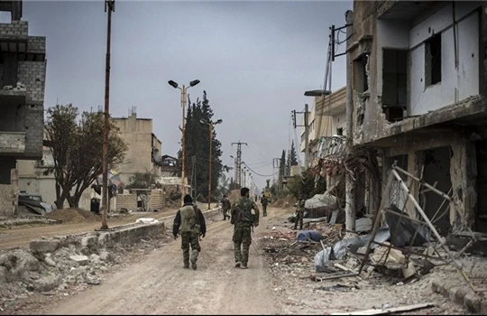 Các binh sĩ Syria trong khu vực al-Lairamoun Bắc Aleppo