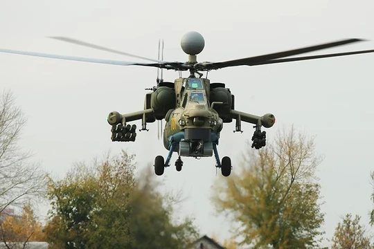 Mi-28NM xuất kích tham gia chiến đấu thử nghiệm ở bắc Hama, Syria. Ảnh minh họa: Masdar News.