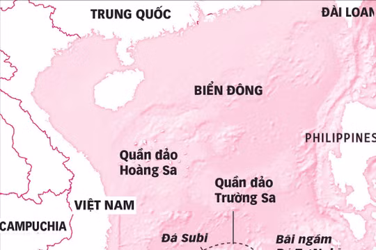Bản đồ các bãi đá, bãi cạn mà Trung Quốc đang xây dựng, cải tạo trái phép ở quần đảo Trường Sa của Việt Nam