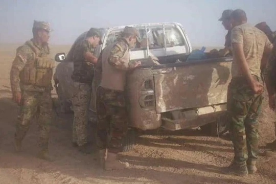 Xe cơ giới của IS bị phá hủy ở tỉnh Anbar, Iraq - ảnh minh họa Masdar News