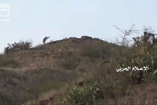 Chiến binh Houthi tiến công trên lãnh thổ Ả rập Xê út. Ảnh minh họa video Yemen Wrath.