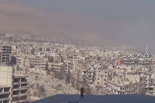 Khu vực chiến trường quận Harasta. Đông Ghouta - ảnh truyền thông Hezbollah