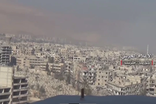 Khu vực chiến trường quận Harasta. Đông Ghouta - ảnh truyền thông Hezbollah