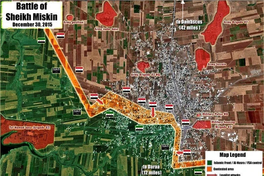 Quân đội Syria nỗ lực chiếm hoàn toàn thành phố Sheikh Miskeen