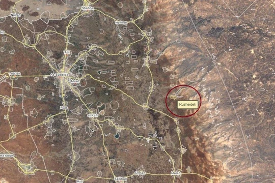 Bản độ vị trí đoàn xe vận tải nhiên liệu của IS bị tấn công