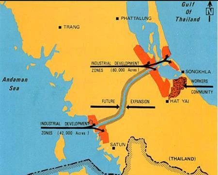 Kênh đào Kra nối liền Biển Andaman ở Ấn Độ Dương với Biển Đông trên Thái Bình Dương. (Ảnh: Iims.org