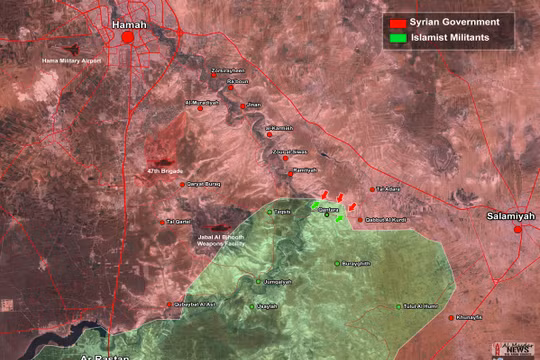 Quân đội Syria phản kích trên vùng nông thôn tỉnh Hama
