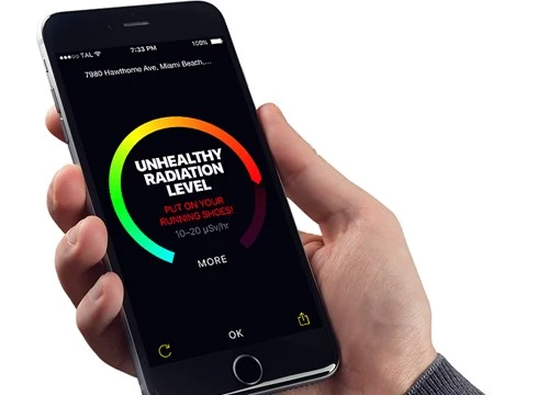 iPhone cũng có thể dùng để xác định các mức độ phóng xạ.