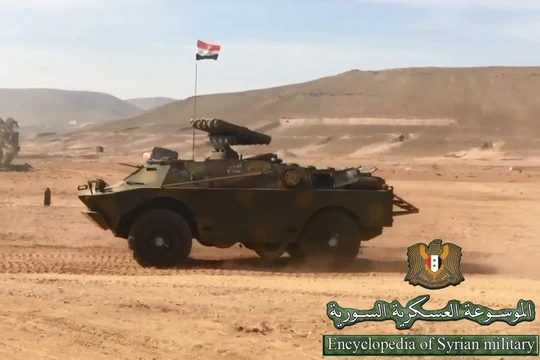 Xe chiến đấu 9P148, trang bị tổ hợp tên lửa chống tăng "Konkurs" ở Syria. Ảnh minh họa RG