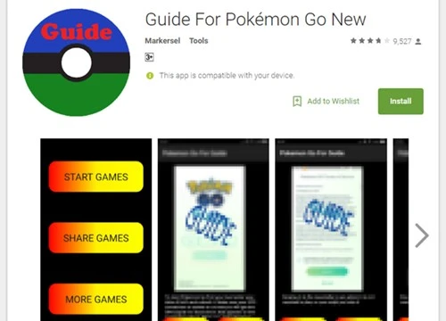 Ứng dụng độc hại mang tên “Guide for Pokémon GO”.
