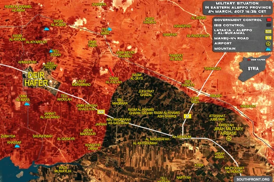 Bản đồ chiến trường Aleppo tính đến ngày 24.03.2017