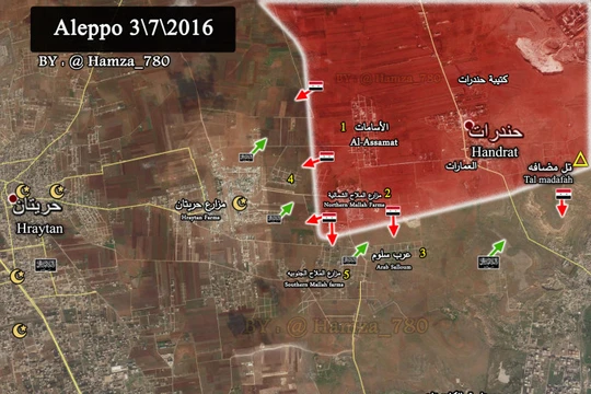 Bản đồ tình hình chiến sự Băc Aleppo