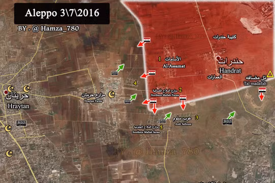 Bản đồ tình hình chiến sự Băc Aleppo