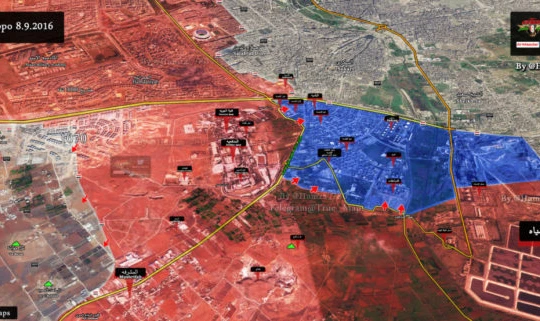Bàn đồ chiến sự Aleppo tính đến ngày 08.09.2016