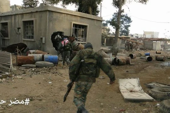 Binh sĩ quân đội Syria tiến công ở Đông Ghouta, Damascus - ảnh minh họa Masdar News
