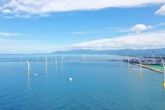 Trang trại điện gió Nhật Bản. Ảnh minh họa Electrek