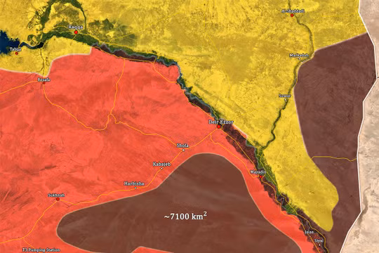 Những vùng còn lại đang bị IS chiếm đóng, không còn một khu dân cư bị chiếm - ảnh South Front