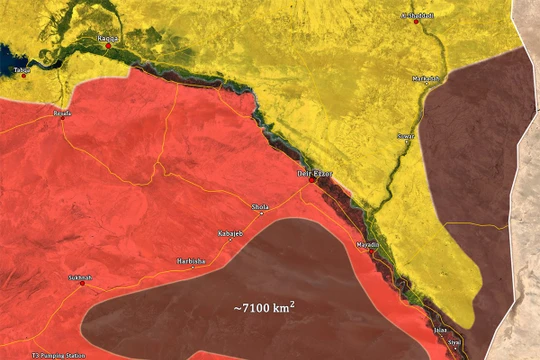Những vùng còn lại đang bị IS chiếm đóng, không còn một khu dân cư bị chiếm - ảnh South Front