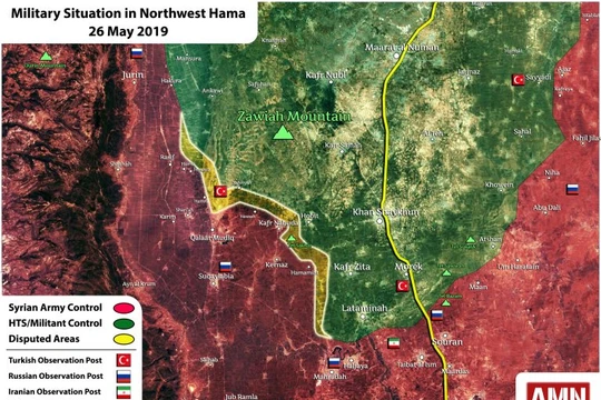 Chiến trường khu vực phía bắc Hama, kết quả cuộc tấn công của quân đội Syria. Ảnh South Front