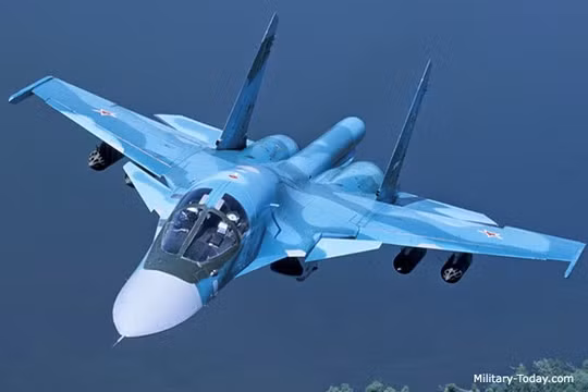 Máy bay ném bom chiến trường Su-34 Vịt con Nga tại Syria. Ảnh minh họa South Front