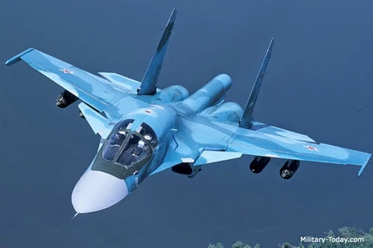 Máy bay ném bom chiến trường Su-34 Vịt con Nga tại Syria. Ảnh minh họa South Front