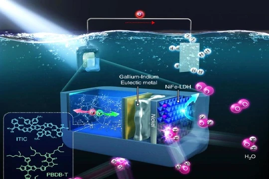 Quy trình sản xuất hydro "tách nước quang điện hóa (PEC)". Ảnh SciTechDaily