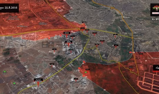 Bản đồ chiến sự Nam Aleppo ngày 25.08.2016