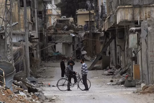 Một góc phố Darayya sau giờ ngừng bắn đàm phán hòa bình