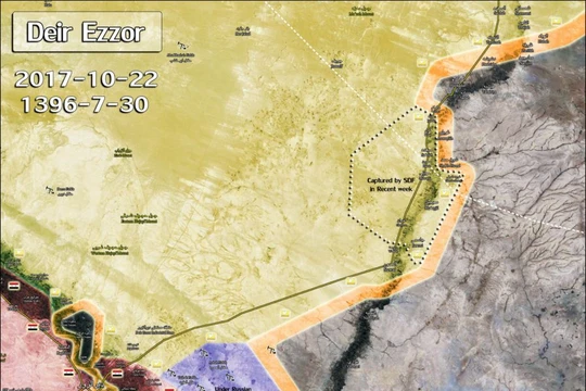 Chiến trường Deir Ezzor khu mỏ dầu Omar - bản đồ minh họa South Front