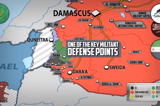 Tình hình chiến sự Daraa - Qunetra, còn một cứ chiểm chiếm lược cuối cùng ở Qunetra. Anhe video