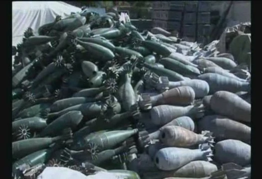 Kho vũ khí khổng lồ được tìm thấy phía đông tỉnh Hama - ảnh video SANA