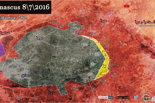 Bản đồ chiến sự chiến trường Đông Ghouta