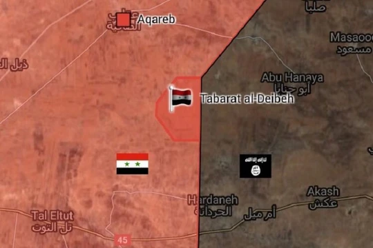 Bản đồ cao điểm chiến lược Tabarat Al-Deibeh do quân đội Syria vừa giải phóng