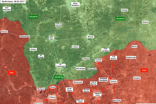 Chiến trường miền bắc Hama, quân đội Syria tấn công làng Zalaqiyat
