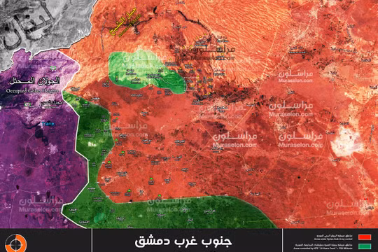 Bản đồ tình hình chiến sự thung lũng Beit Jinn - ảnh Muraselon