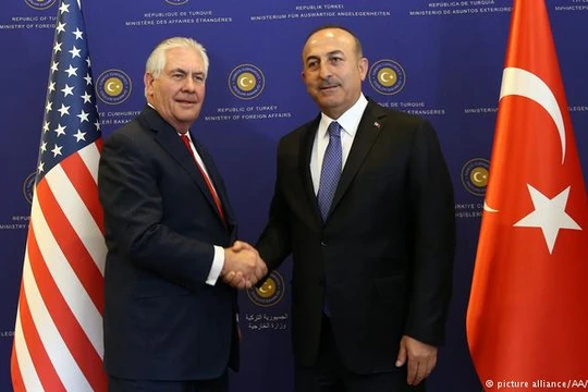 Ngoại trưởng Mỹ, ông Tillerson và ngoại trường Thổ Nhĩ Kỳ, ông Cavusoglu. Ảnh minh họa South Front