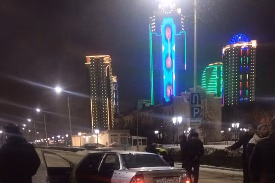 Hiện trường vụ nổ súng ở Grozny, thủ đô nước cộng hòa Chechnya, Nga