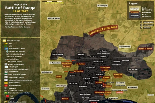 Tình hình chiến sự trong thành phố Raqqa, các mũi tiến công của SDF trên chiến trường