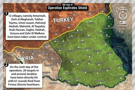 Tổng quan tình hình chiến dịch Lá chắn Euphrates của Thố Nhĩ Kỳ.