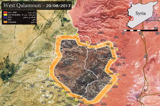 Bản đồ tình hình chiến trường khu vực biên giới Syria - Lebanon - ảnh South Front
