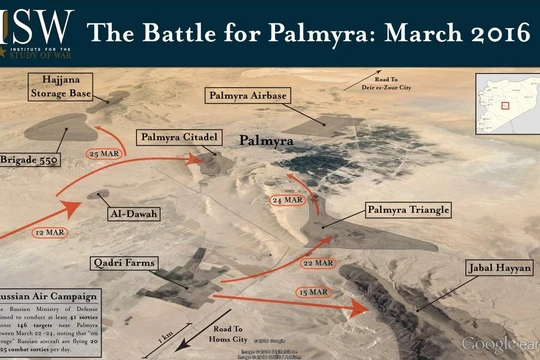 Video + Ảnh: Ác liệt trận chiến giành thành phố cổ Palmyra