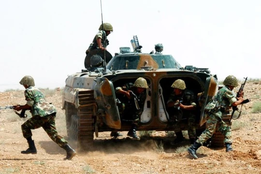 Binh sĩ quân đội Syria trên chiến trường al-Safa. Ảnh minh họa: South Front.