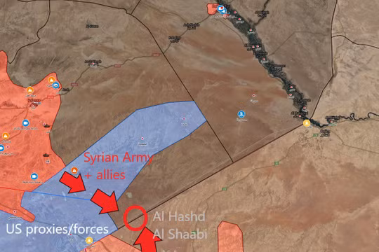 Cuộc tấn công của quân đội Syria, liên két với lực lượng PMU Iraq