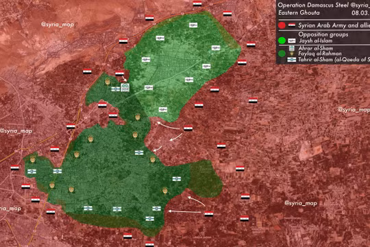 Tình hình chiến sự chiến trường Đông Ghouta ngày 08.03.2018 theo Muraselon