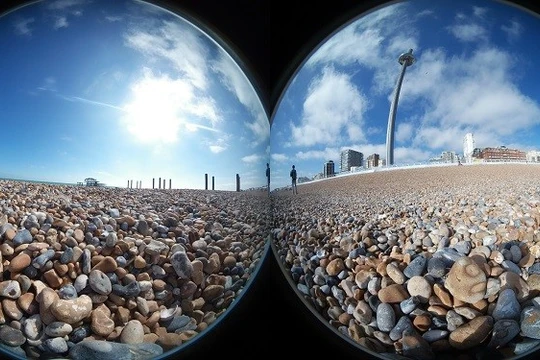 Đây là những phần của một bức ảnh 360° trước chúng được "khâu" lại với nhau: