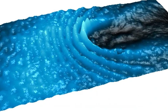 Các hạt polarition khi gặp vật cản (Nguồn: Trường Polytechnique Montreal) 