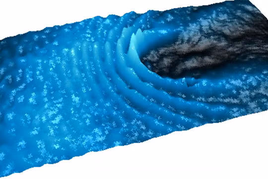 Các hạt polarition khi gặp vật cản (Nguồn: Trường Polytechnique Montreal) 