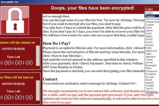 Vụ tấn công bằng phần mềm mã độc WannaCry được coi là lớn nhất từ trước đến nay