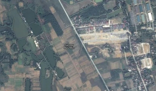 Vị trí dự án sân bay Miếu Môn qua hình ảnh vệ tinh. Ảnh: Google Maps 