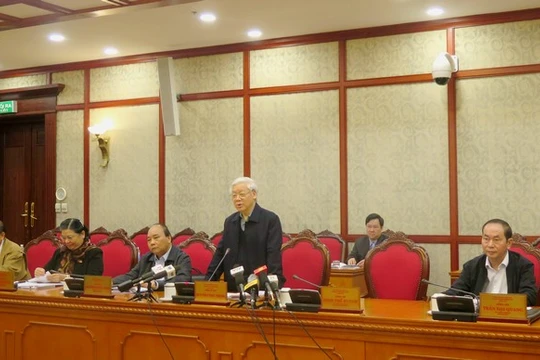 Tổng Bí thư phát biểu tại cuộc họp. Nguồn: Đảng Cộng sản